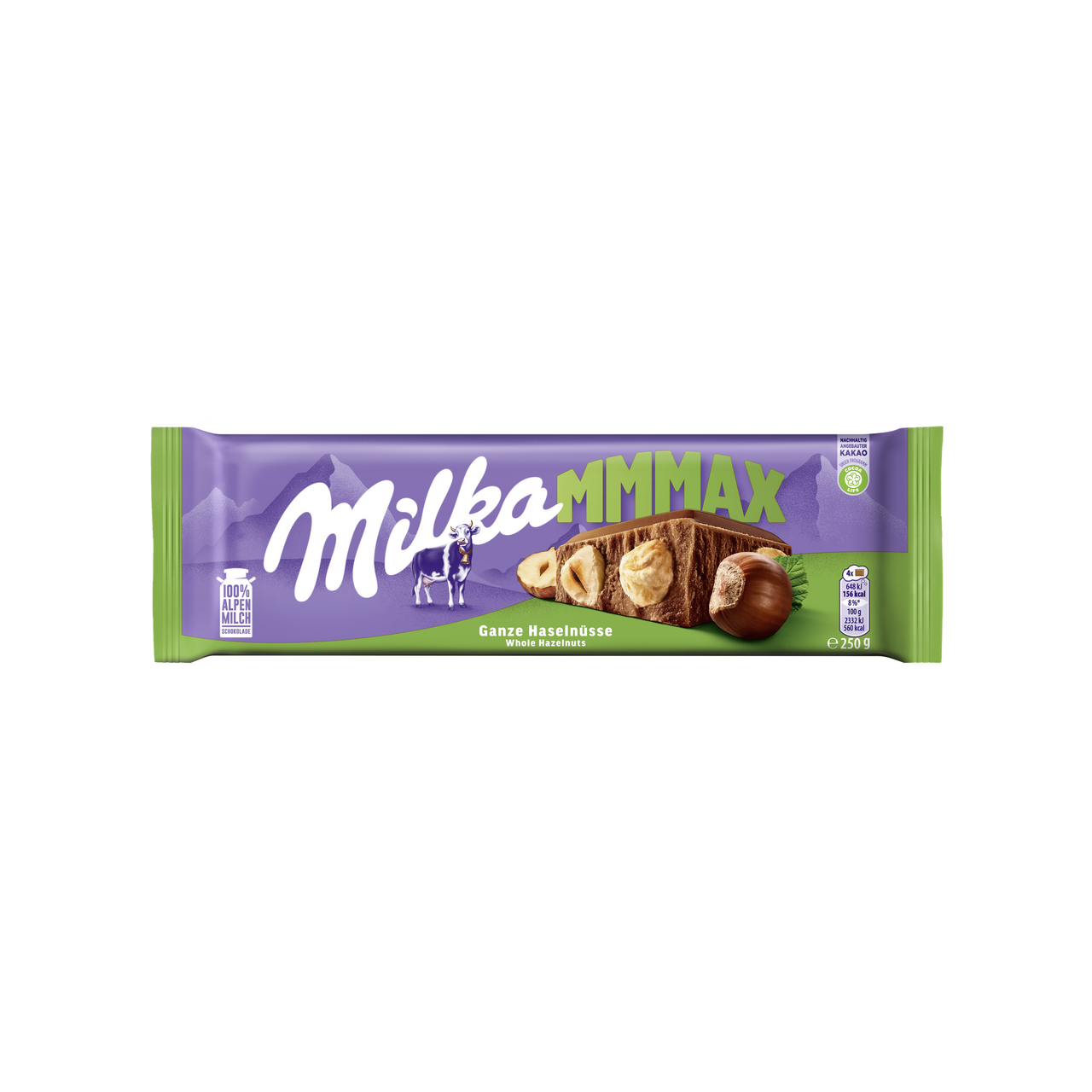 Milka Mmmax tabuľková čokoláda wholenut 250 g