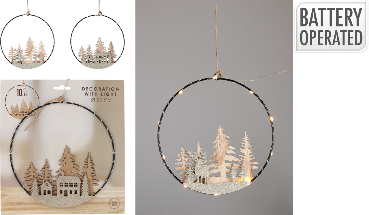 Koopman Prsteň LED dekorácia 20 cm 1 ks