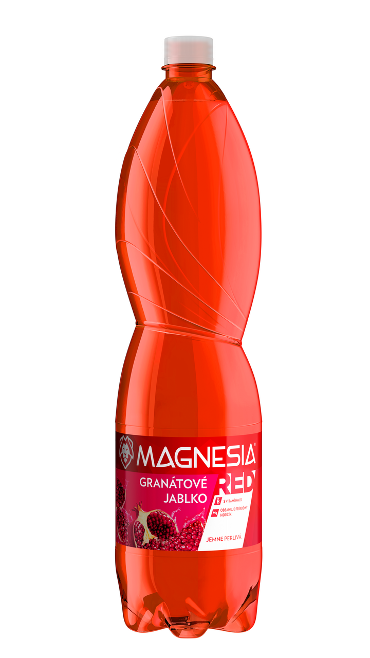 Magnesia Red minerálna voda granátové jablko 6 x 1,5 l vratná PET fľaša