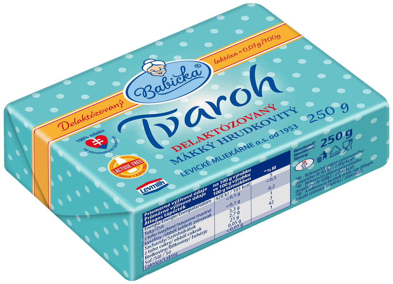 Babička Tvaroh delaktózovaný hrudkovitý mäkký chlad. 250 g