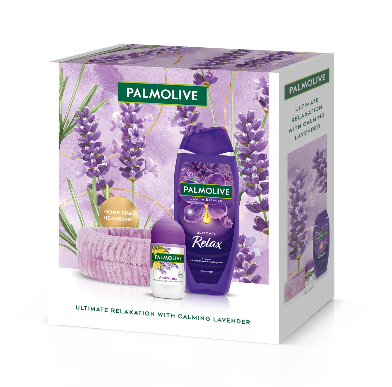 PALMOLIVE Relax darčeková sada (roll on + sprchový gél + čelenka) kazeta