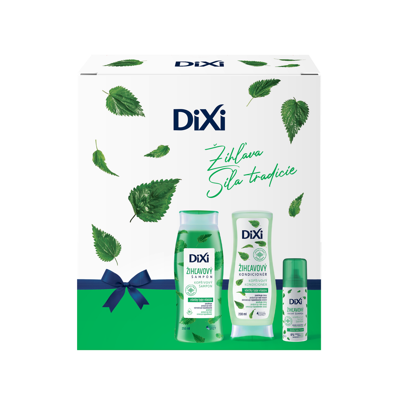 DIXI Žihľava darčeková sada (šampón + kondicionér + suchý šampón) kazeta