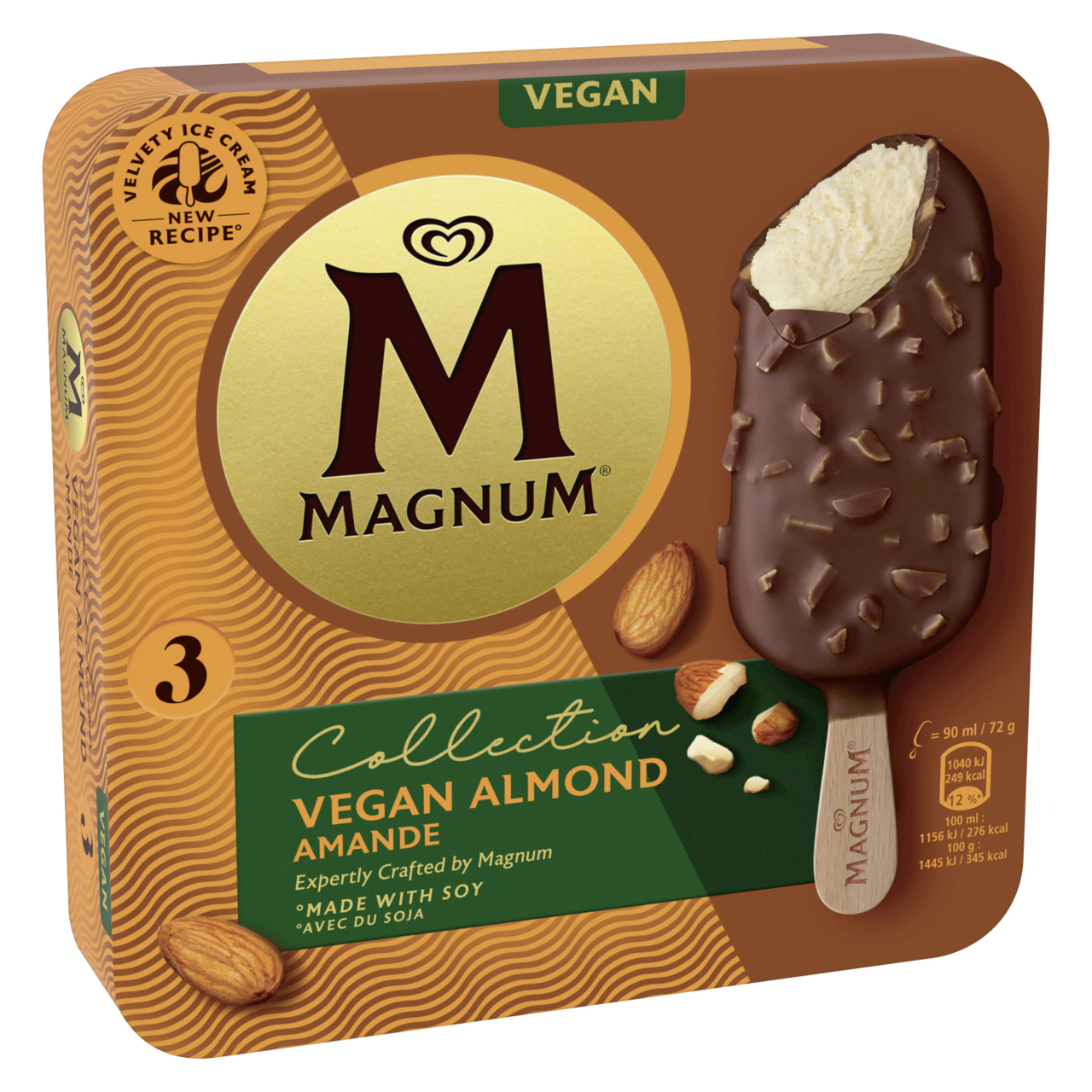ALGIDA MAGNUM Vegan Almond nanuk mraz. 3 x 90 ml