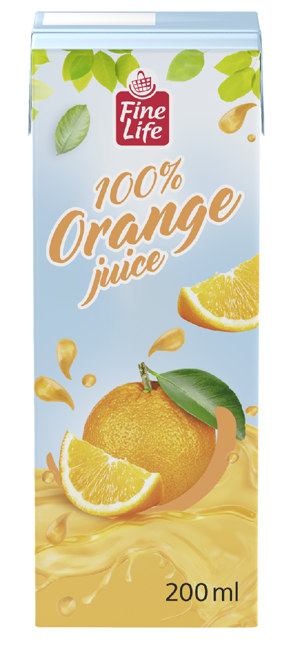 Fine Life Pomarančový džús 27 x 200 ml tetrapack