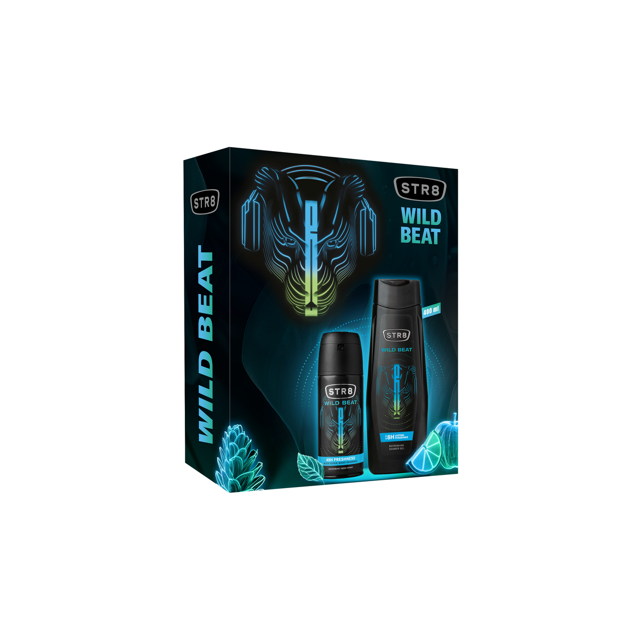 STR8 Wild Beat darčeková sada (deodorant + sprchový gél) kazeta