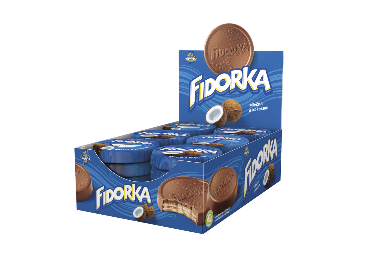 OPAVIA FIDORKA mliečna s kokosovou náplňou 30 x 30 g