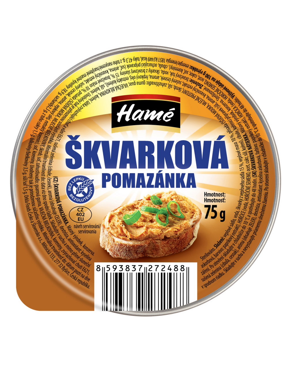 Hamé Paštéta škvarková 28 x 75 g
