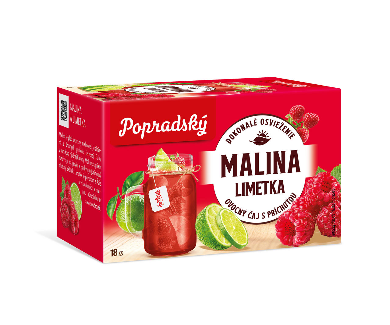 Popradský Čaj ovocný malina limetka 36 g