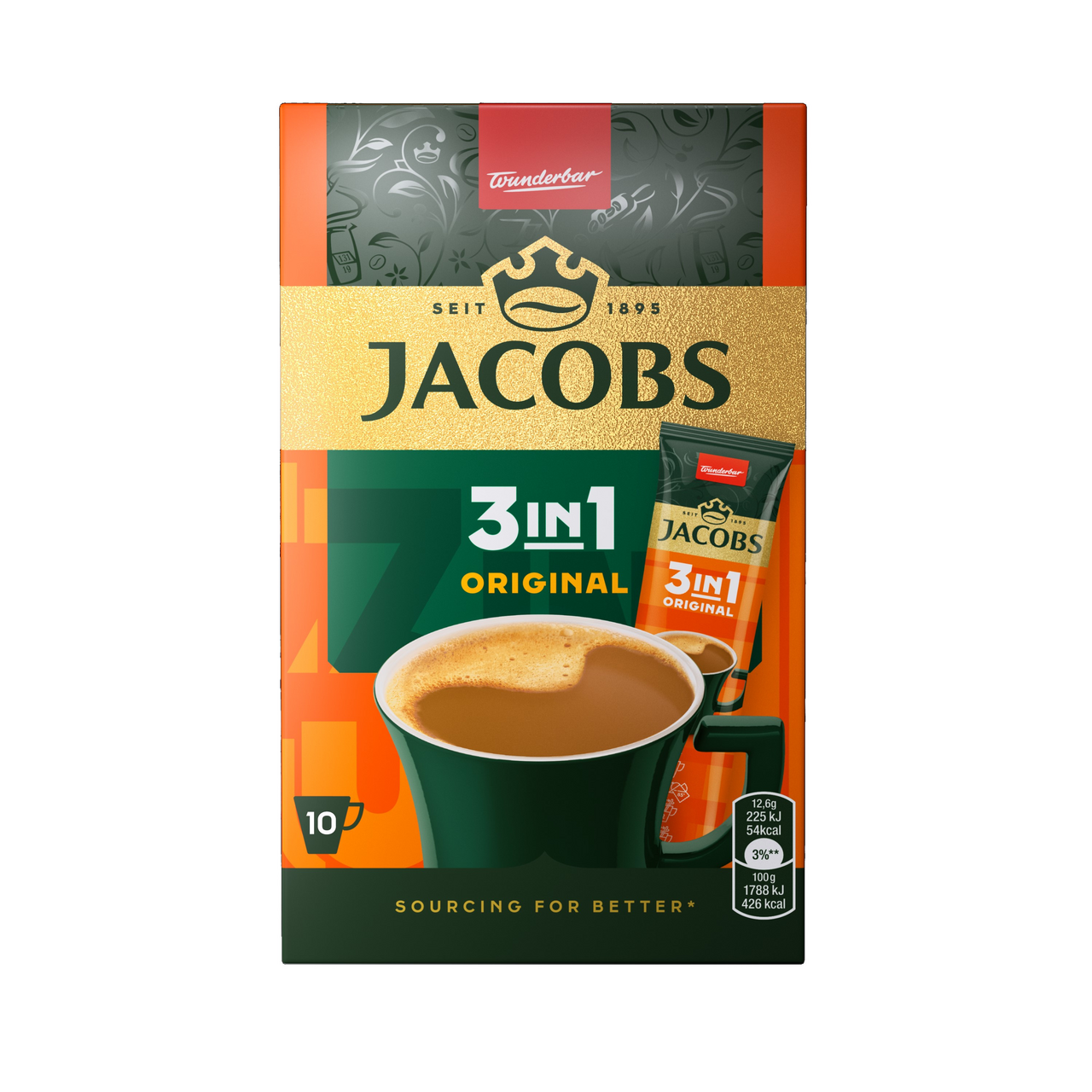 JACOBS 3 IN 1 Original káva instantná 126 g