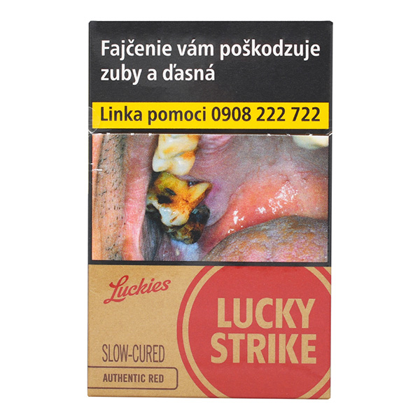 LUCKY STRIKE Red Authentic king size 20 ks KC 5,60 10 krab. kolok K tvrdé bal. VO cena