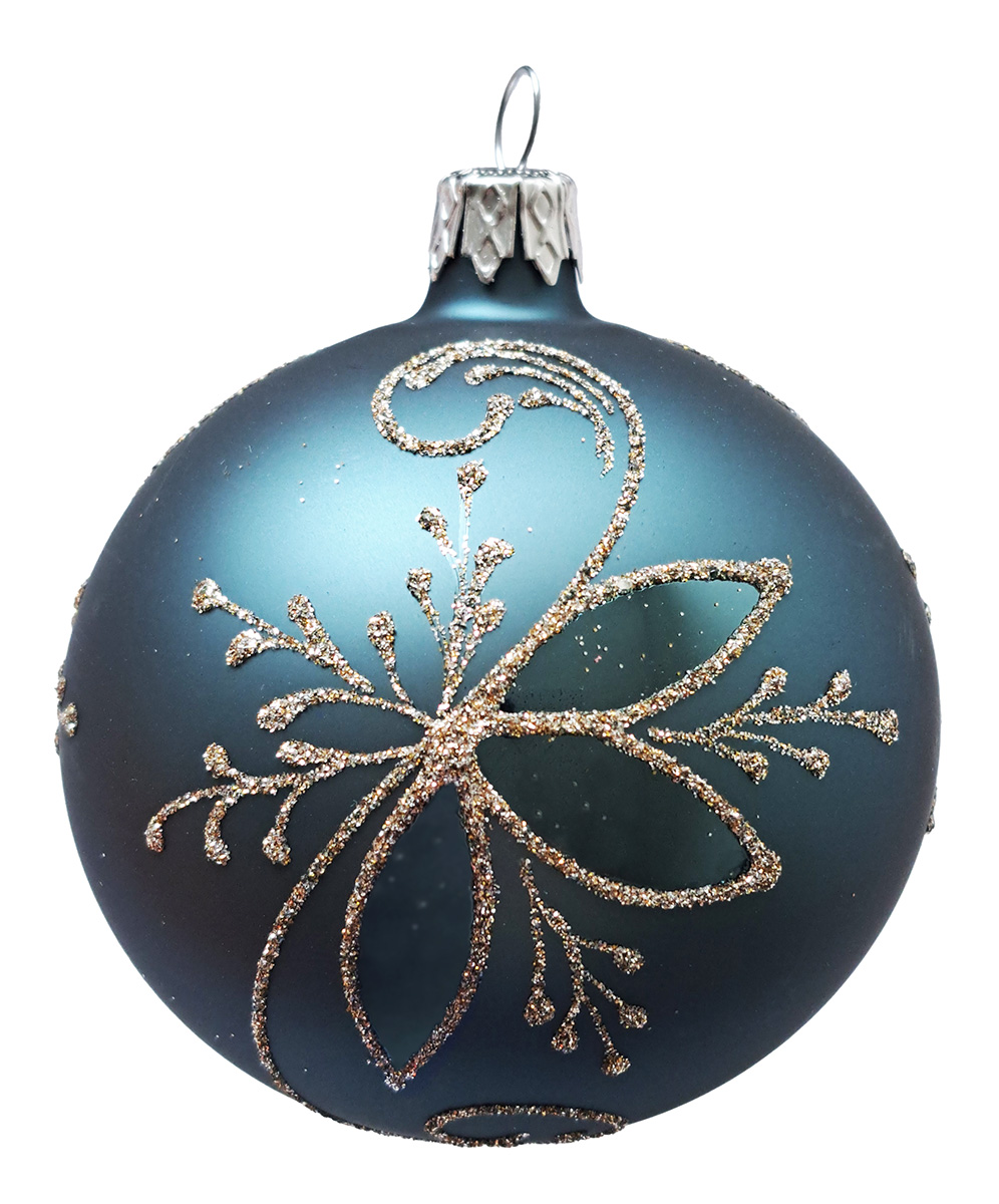 Tarrington House Ozdoby lístky 8 cm šedo modrá 223386 4 ks