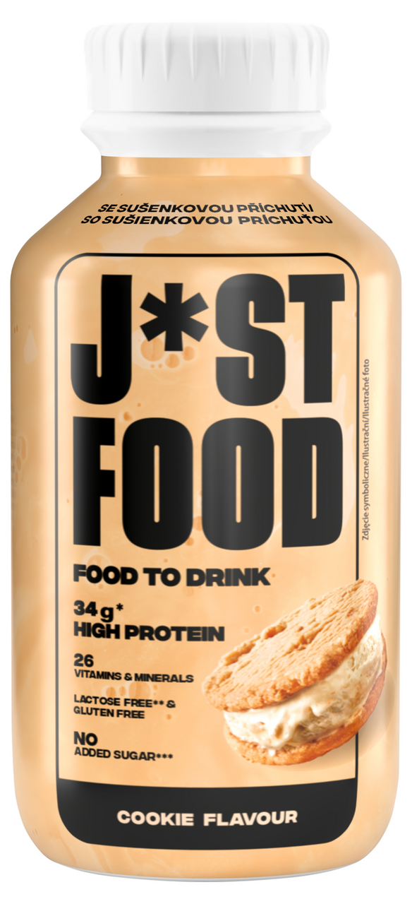 JUST FOOD Nápoj s príchuťou cookie & cream chlad. 500 ml