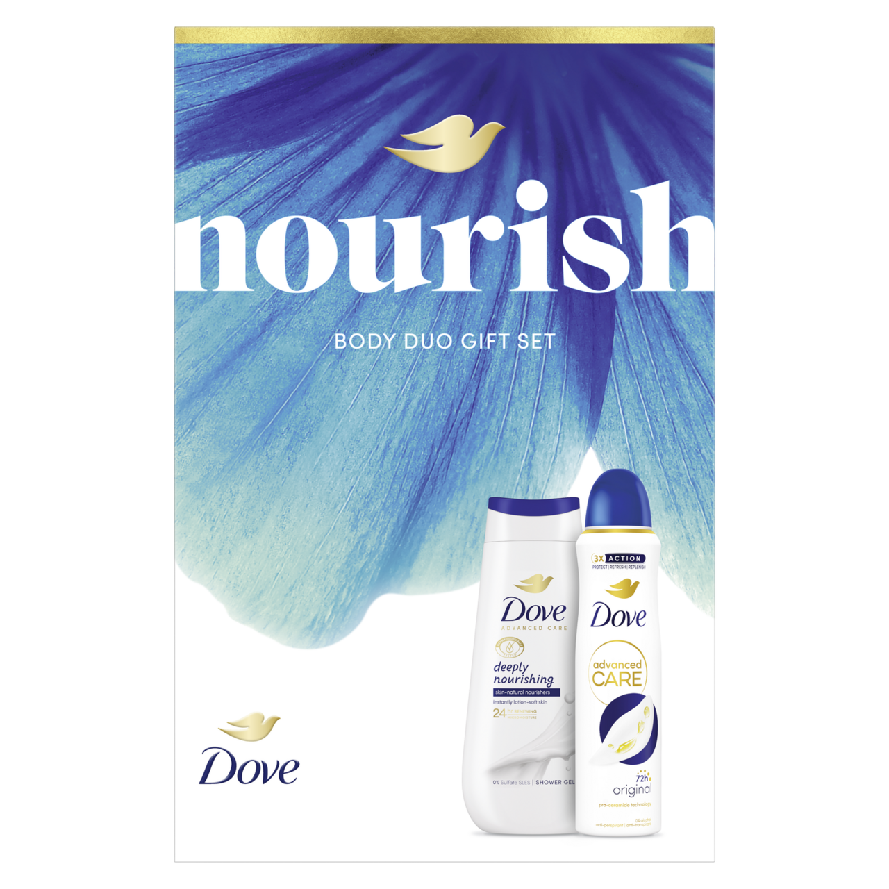 Dove Original Nourish darčeková sada (antiperspirant + sprchový gél) kazeta