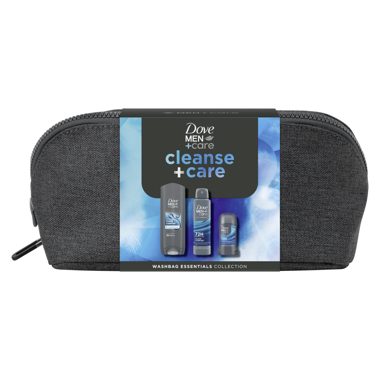 Dove Men Clean Comfort darčeková sada (sprchový gél + antiperspirant + tuhý deo) taška