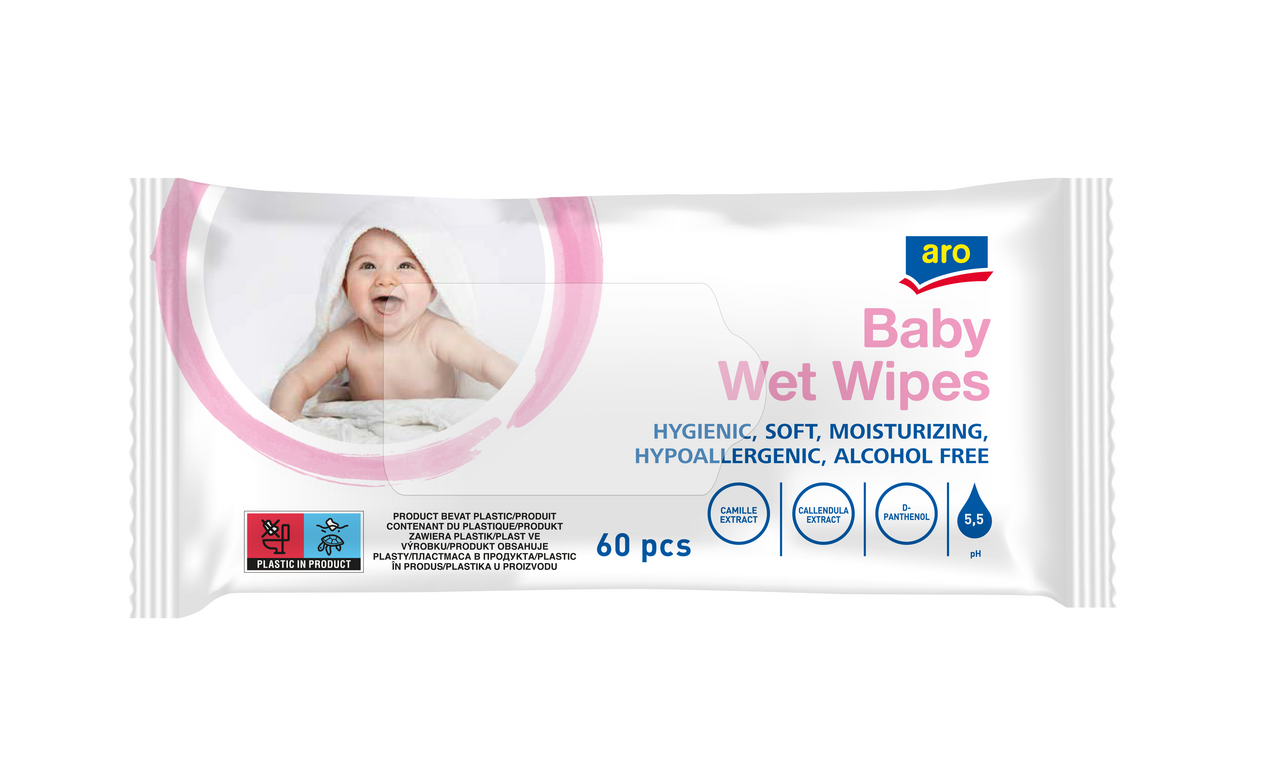 aro Detské vlhčené utierky sensitive 60 ks