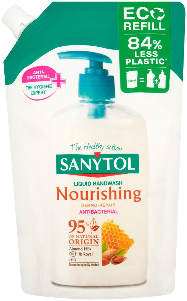 SANYTOL Vyživujúce antibakteriálne mydlo náhradná náplň 500 ml