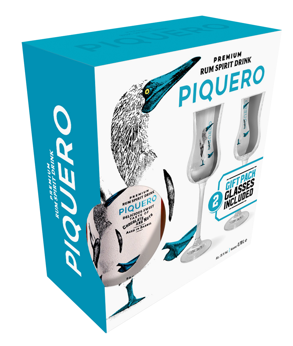PIQUERO 40% 700 ml + poháriky 2 ks