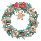 HARMONY Servítky Xmas Wreat 3 vrstvové 33 cm 20 ks