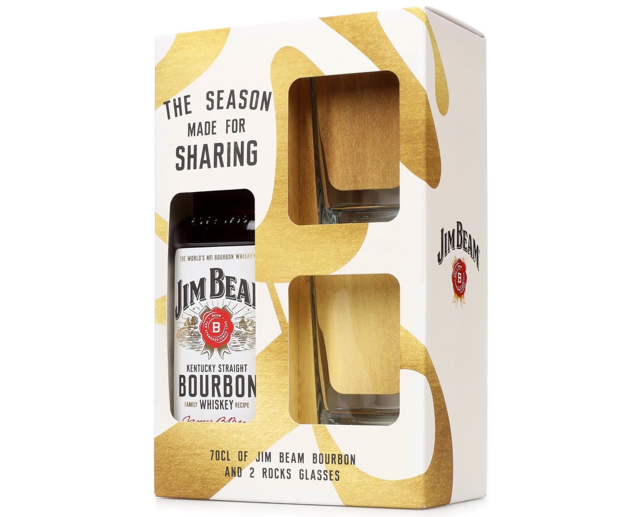 JIM BEAM White 40% 700 ml + poháre 2 ks