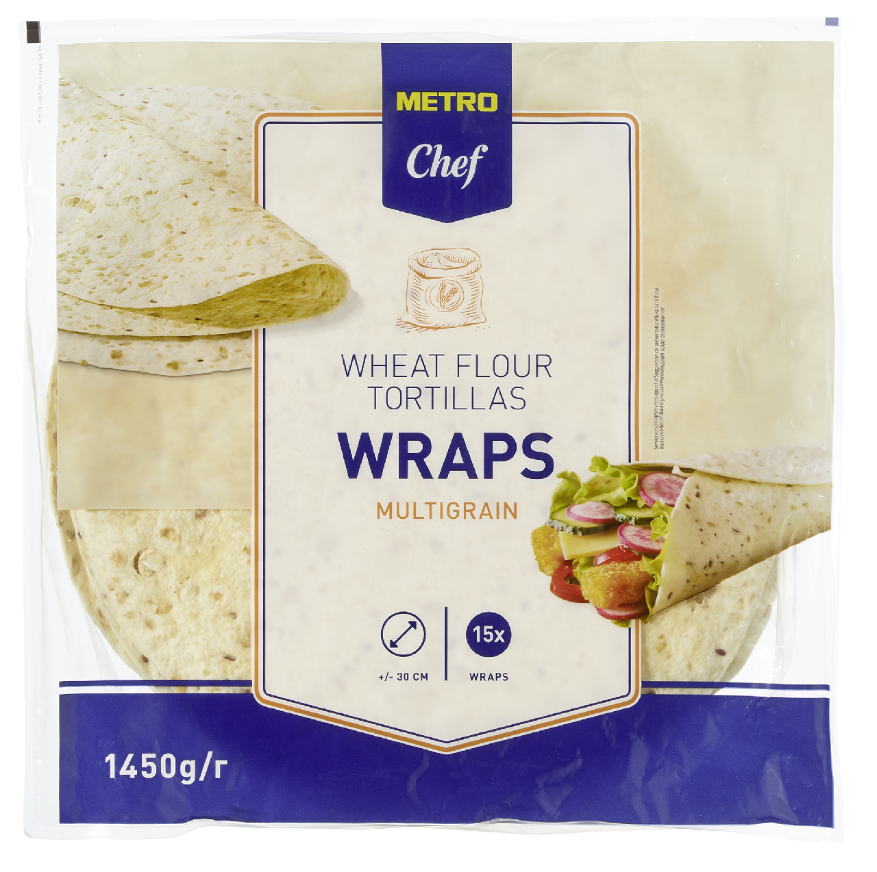 METRO Chef Tortilla viaczrnná 30 cm / 15 kusov, 1450 g