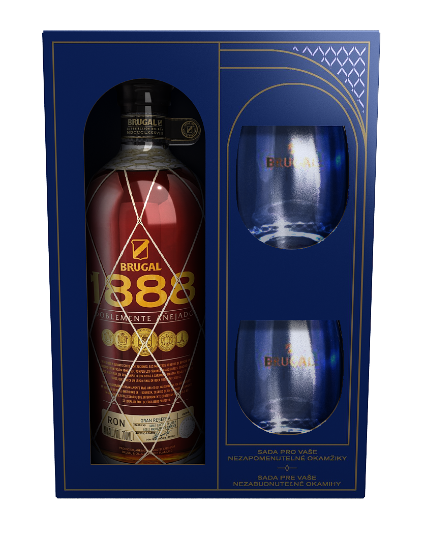 BRUGAL 1888 40% 700 ml + poháre 2 ks
