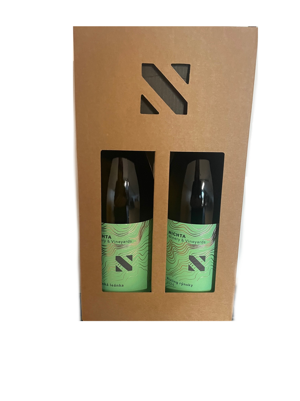 VÍNO NICHTA Rízling rýnsky + Pesecká leánka 2 x 750 ml darčekové balenie