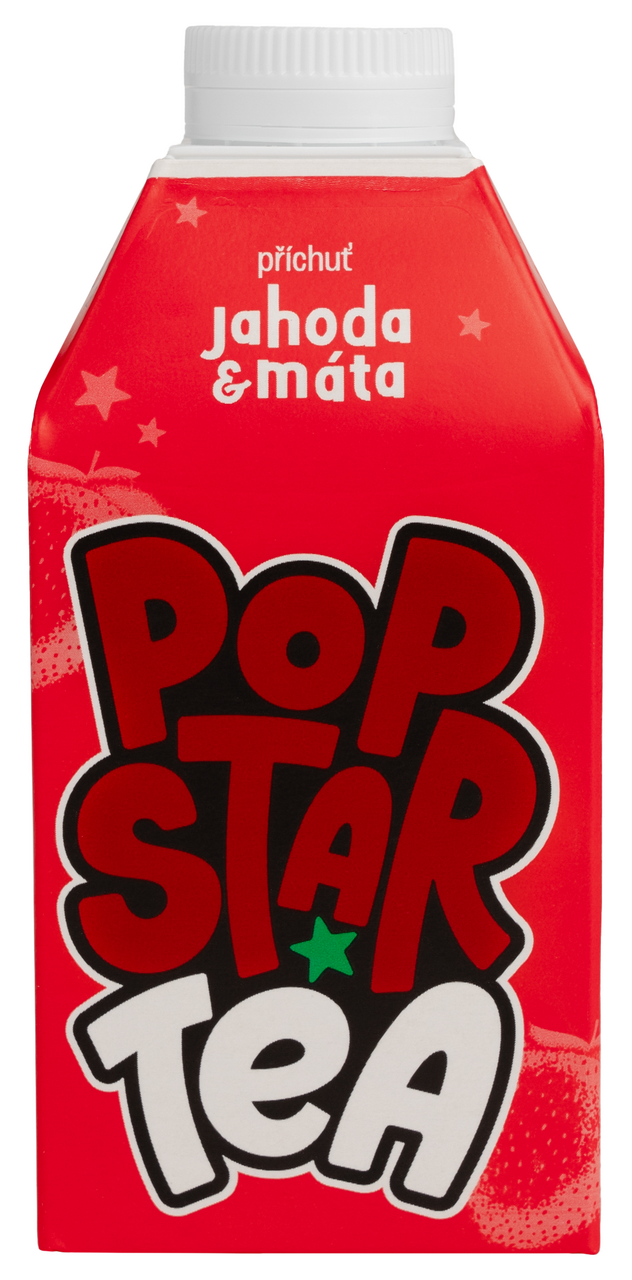 POPSTAR TEA Jahoda a mäta 8 x 500 ml