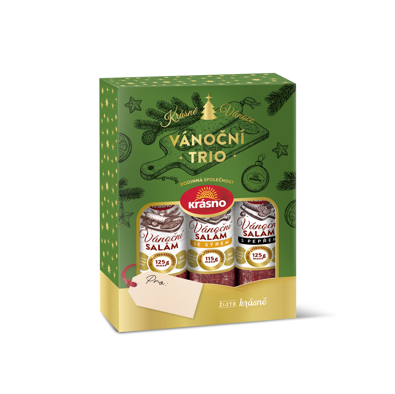 KRÁSNO Vianočné trio mix salám chlad. 390 g
