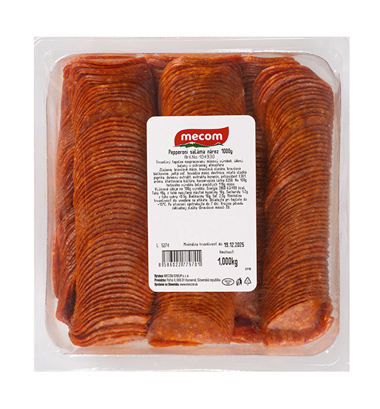 MECOM Pepperoni saláma nárez ochr.atmosféra chlad. 1000 g