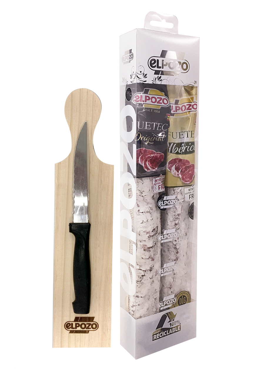 el POZO Fuetec salámy + doska a nôž chlad. 320 g