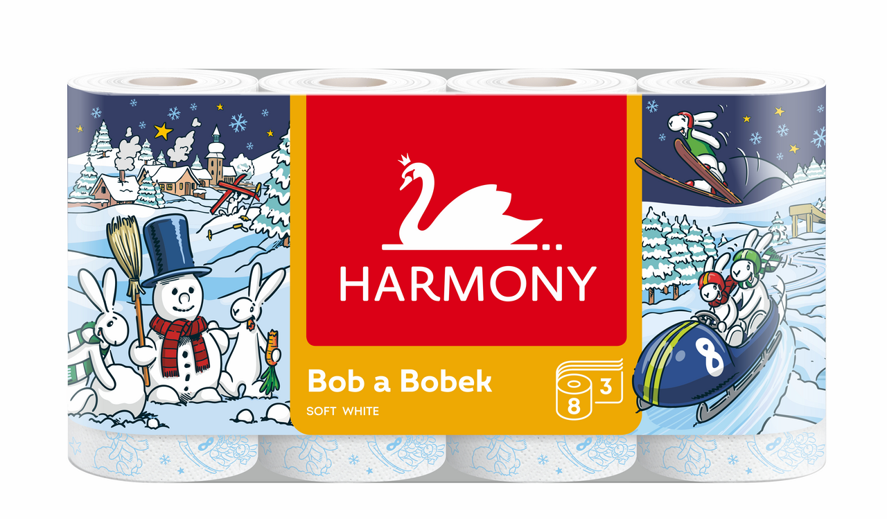 HARMONY Bob a Bobek Soft toaletný papier 3 vrstvový 8 ks