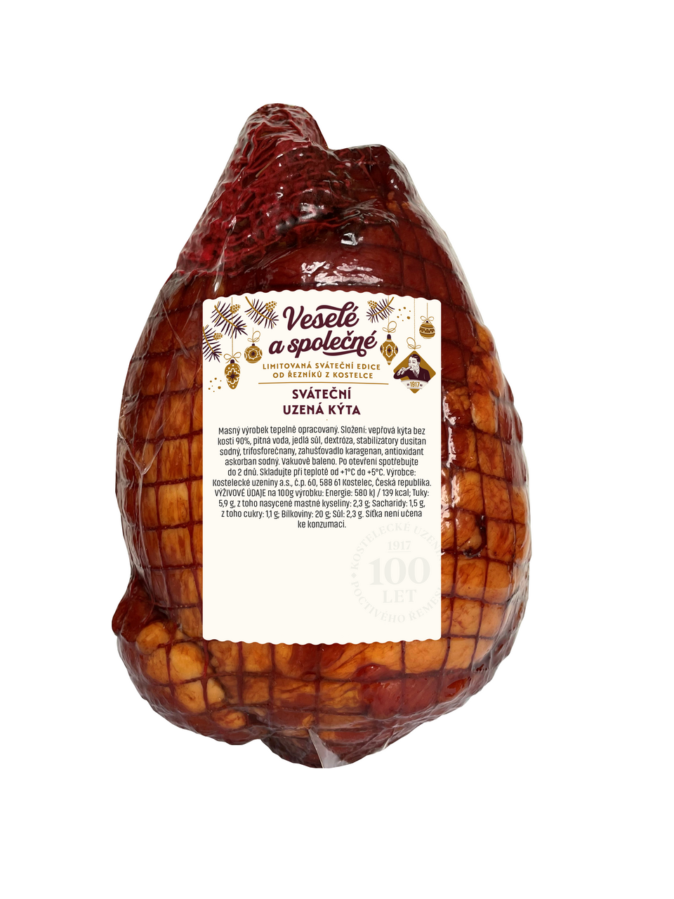 Kostelecké uzeniny Sviatočné údené stehno chlad. váž. cca 800 g