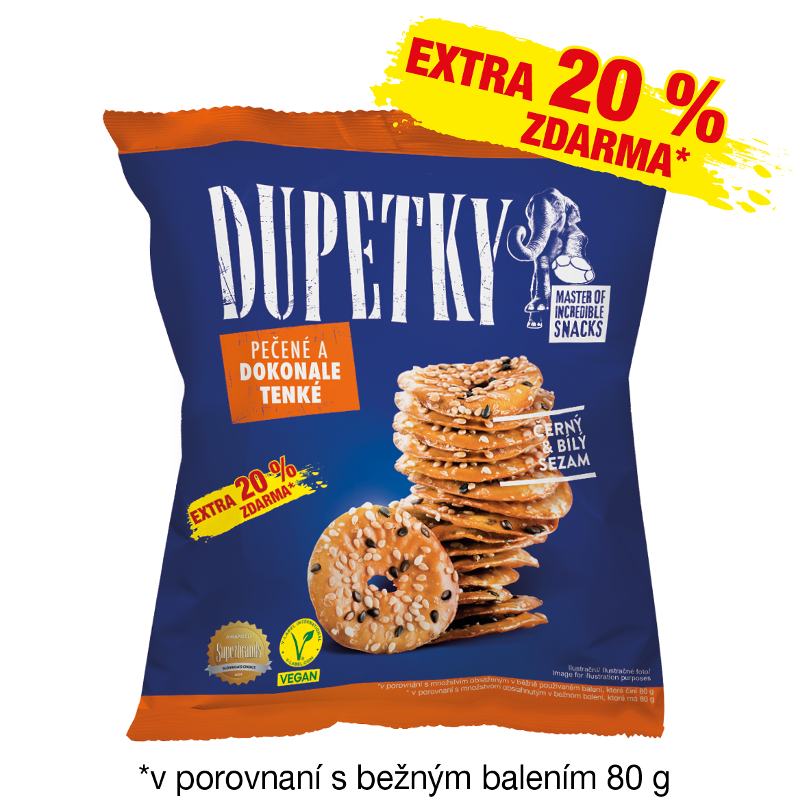 DUPETKY Čierny a biely sezam 80 g + 20% navyše