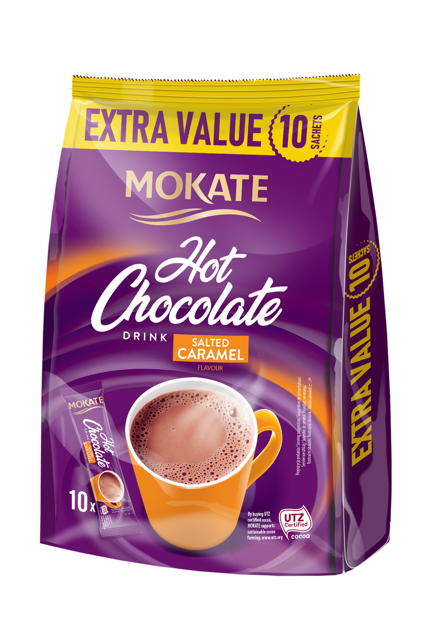MOKATE Hot Chocolate slaný karamel 10 x 18 g