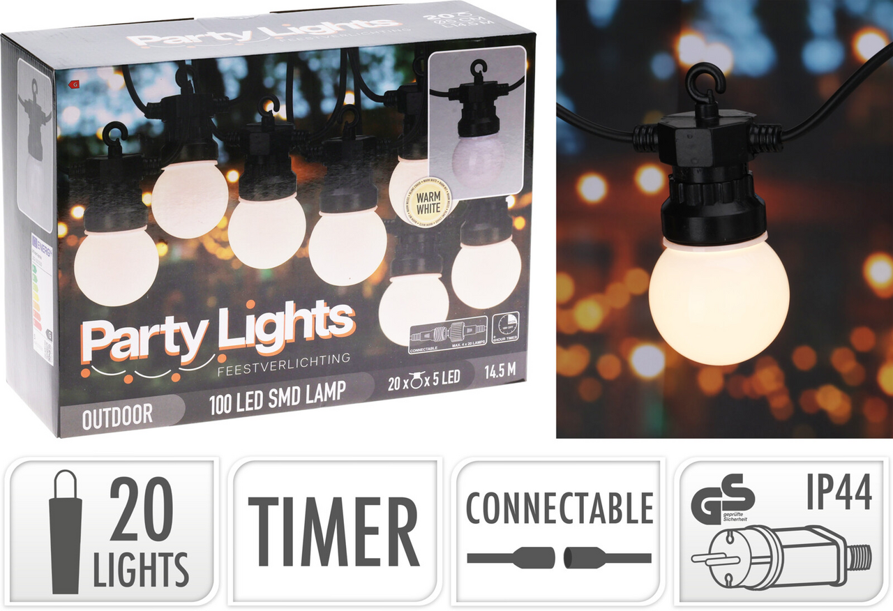 OSVETLENIE 20LED TEPLÁ BIELA