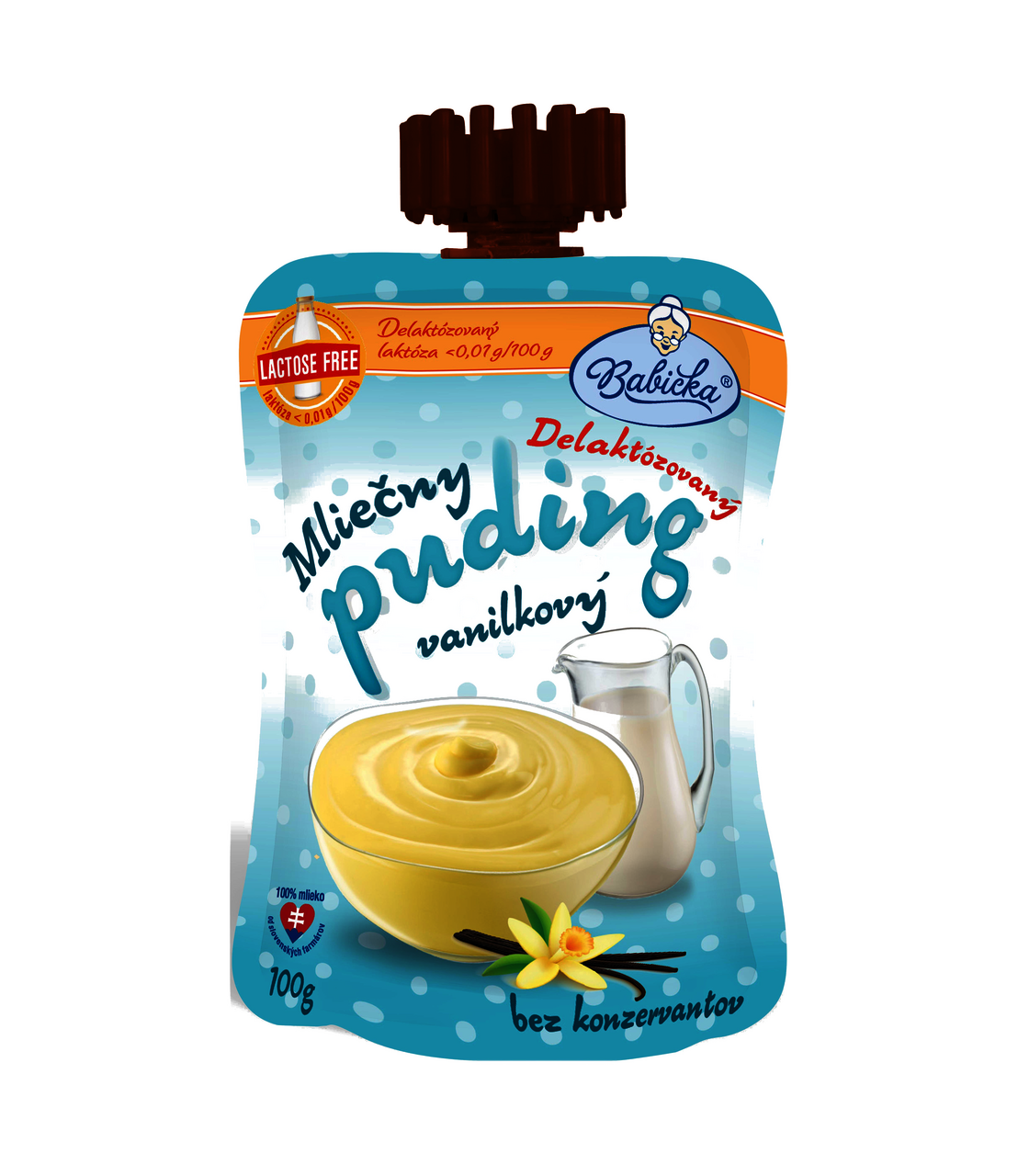 Babička Puding delaktózovaný vanilka chlad. 100 g