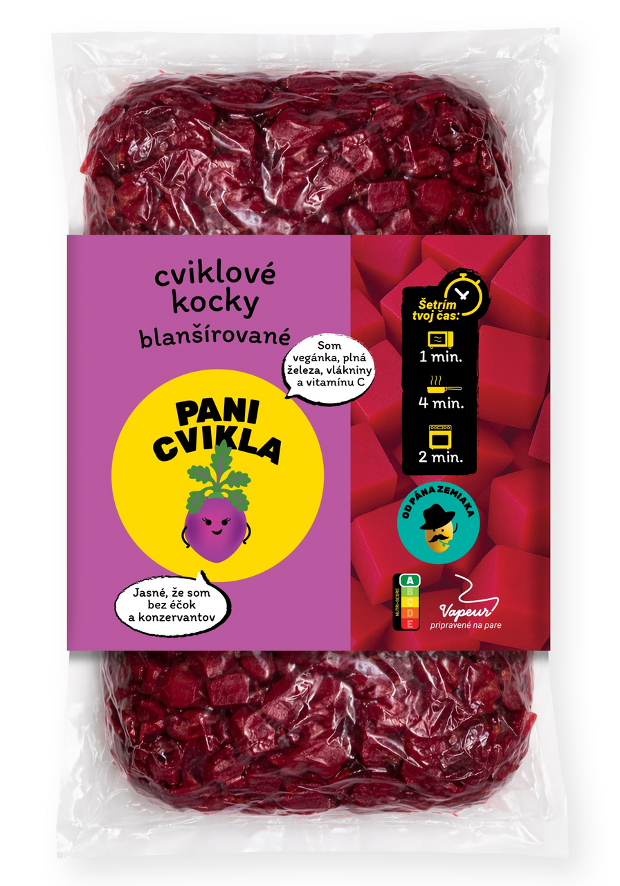 Cvikla blanšírovaná kocky 1 x 1 cm chlad. 450 g