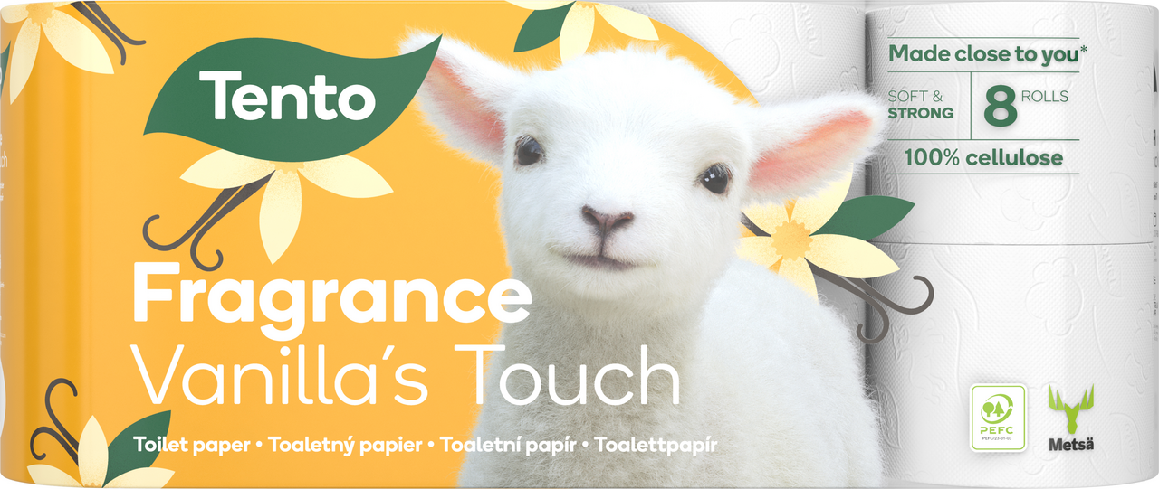 Tento Fragrance vanilla toaletný papier 3 vrstvový 8 ks
