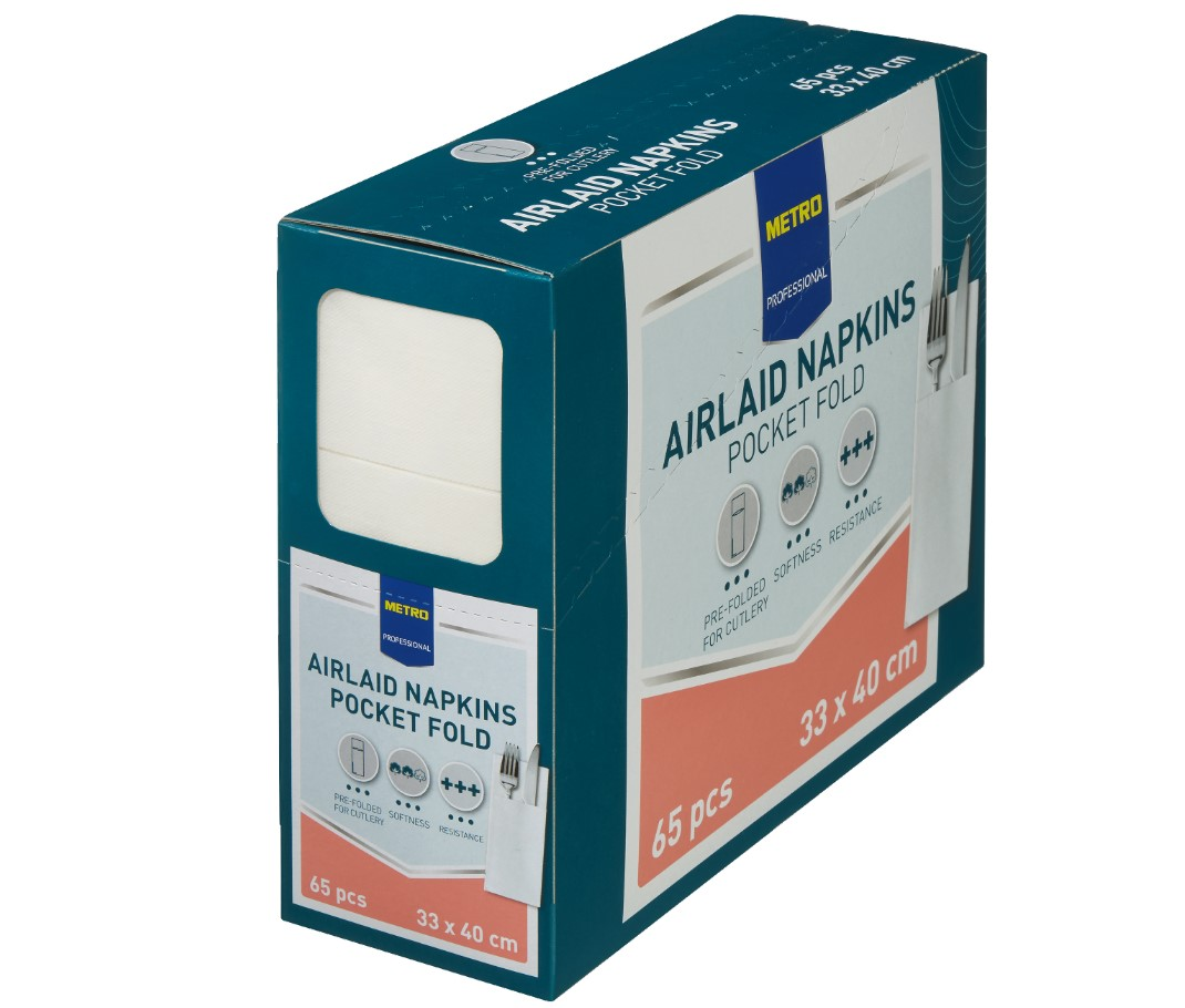 METRO PROFESSIONAL Vrecko na príbor biele 65 ks