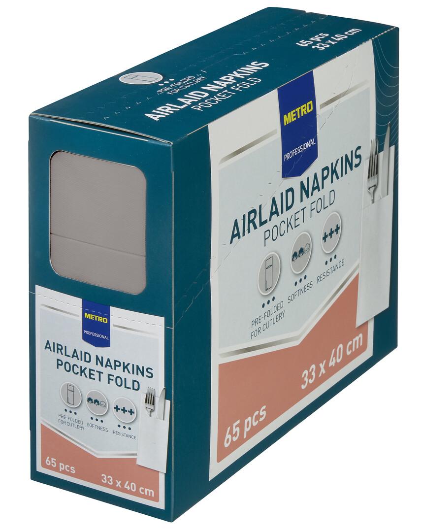 METRO PROFESSIONAL Vrecko na príbor šedé 65 ks