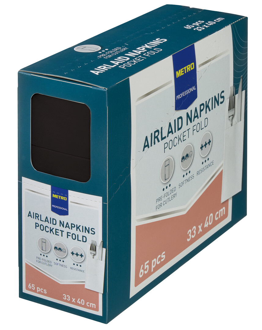 METRO PROFESSIONAL Vrecko na príbor čierne 65 ks