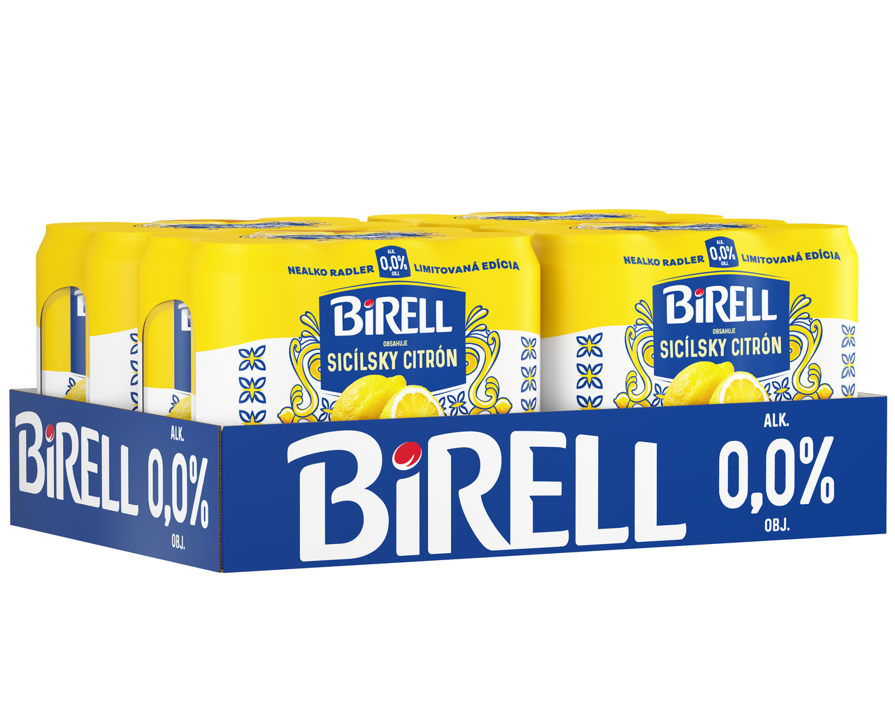 BIRELL 0,0 % radler nealkoholický sicílsky citrón 24 x 500 ml vratná plechovka
