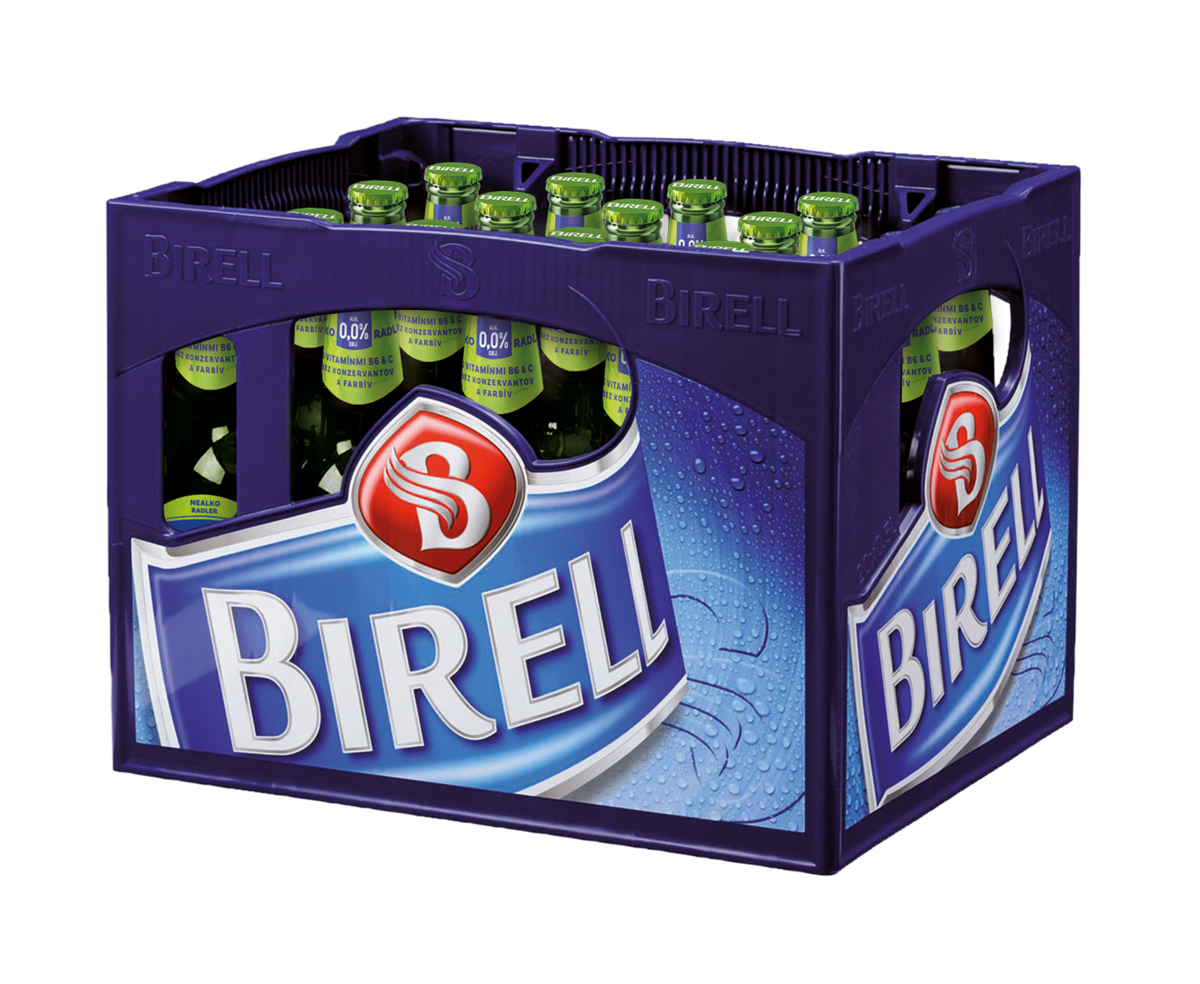 BIRELL 0,0 % radler nealkoholický pomelo-grep 20 x 500 ml SKLO