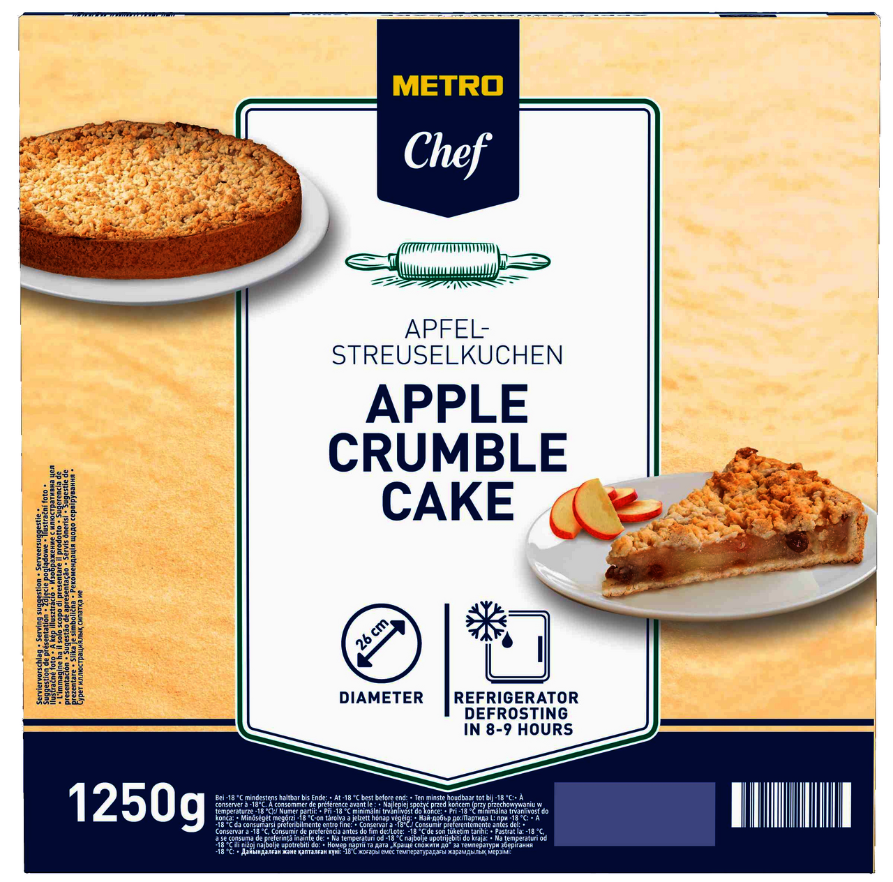 METRO Chef Jablkový koláč mraz. 1250 g