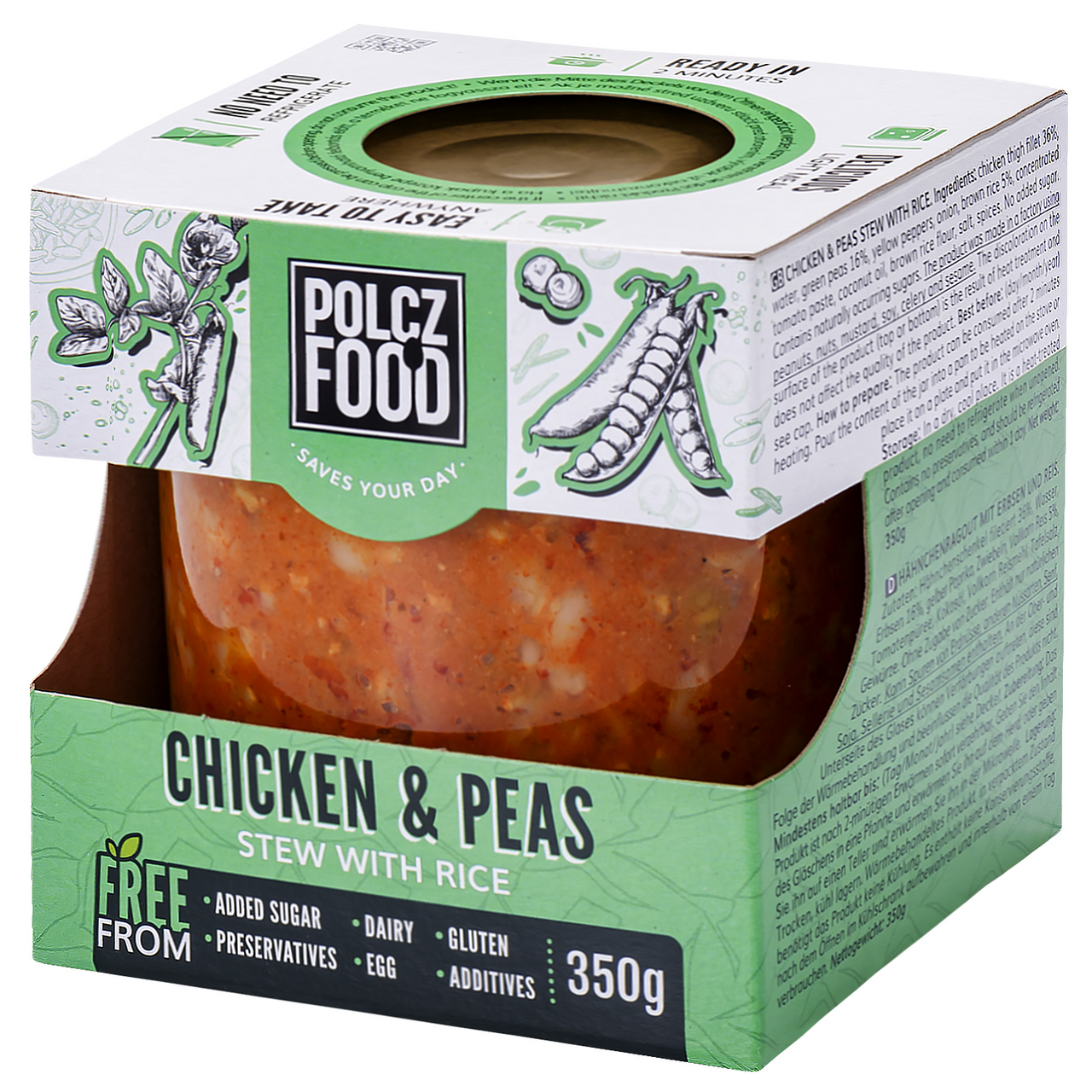 POLCZ FOOD Kuracie s hráškom a ryžou 350 g