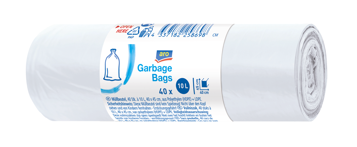 aro Vrecia na odpad 10 l biele 5 x 40 ks