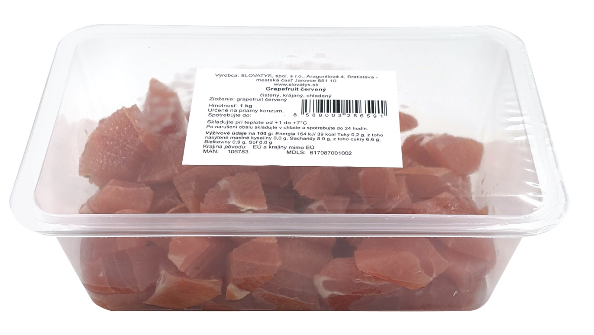 Ovocný šalát grep červený krájaný chlad. 1 kg