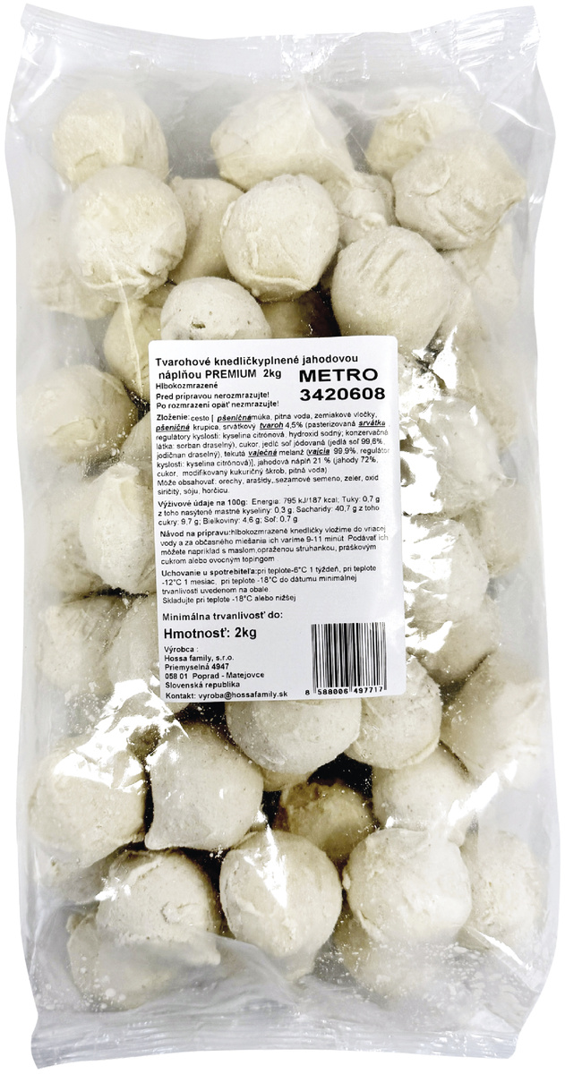 Tvarohové knedličky jahodové mraz. 2 kg