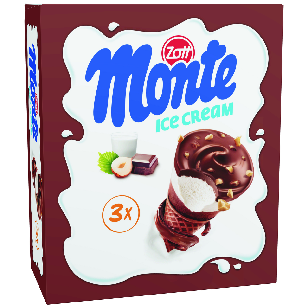 Zott Monte kornút mraz. 3 x 120 ml