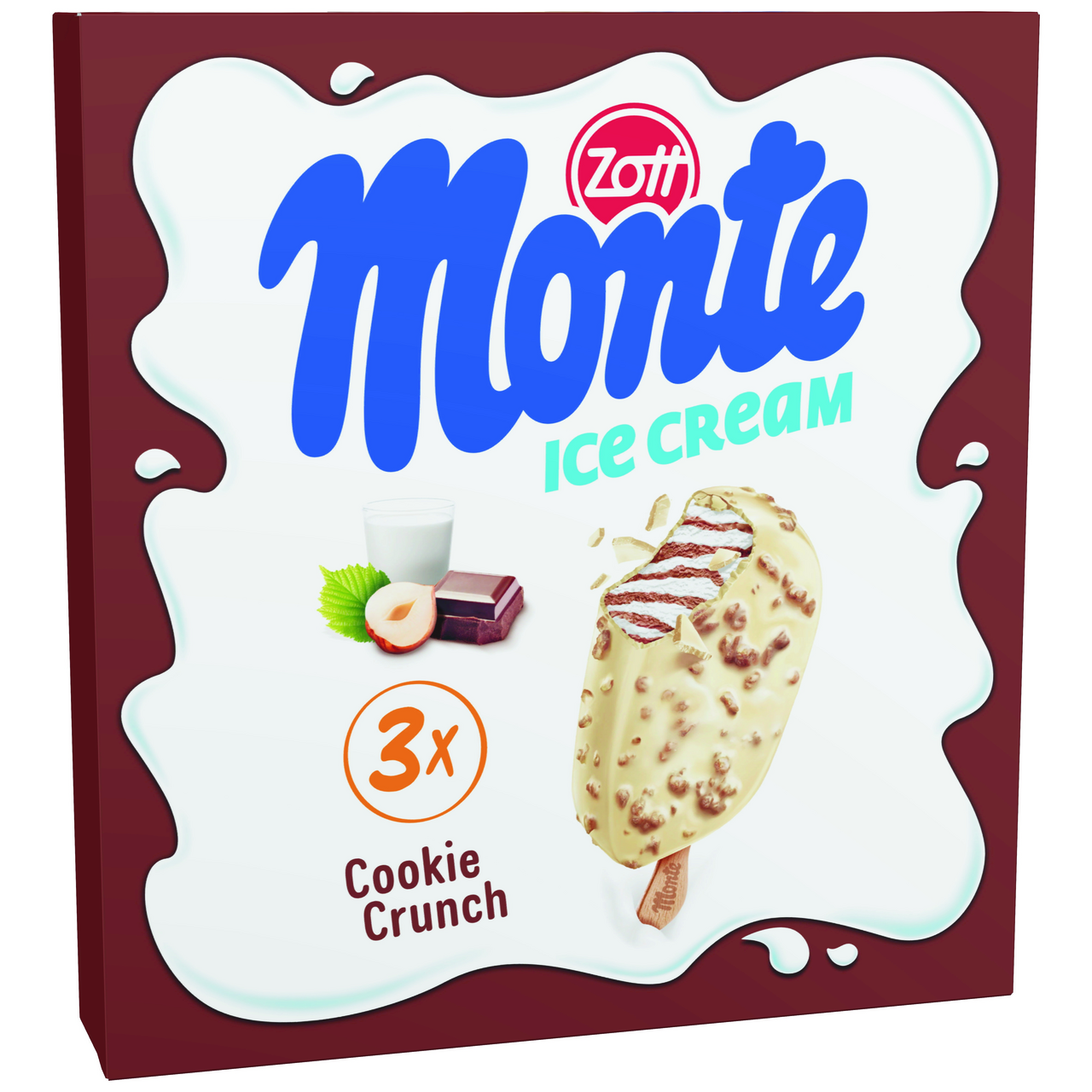 Zott Monte nanuk white cookie mraz. 3 x 90 ml